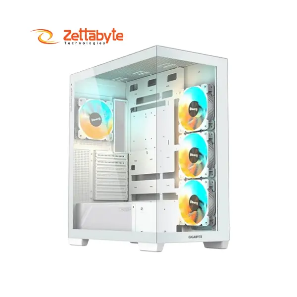 Gigabyte C500 Panoramic Stealth Ice Sleek Tempered Glass Panel White Desktop Casing