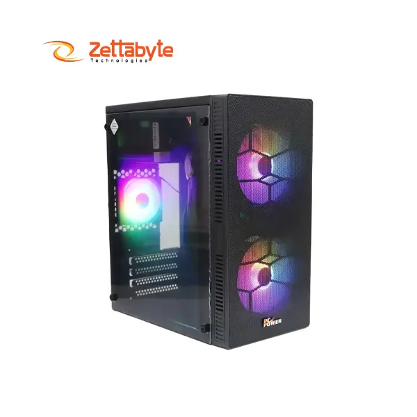 PC Power Spider Web Mesh PP-X2601 BK Mid Tower Gaming Desktop Case