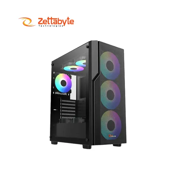 PC Power PG-H450 BK Zero Mesh Mid Tower Gaming Desktop Casing