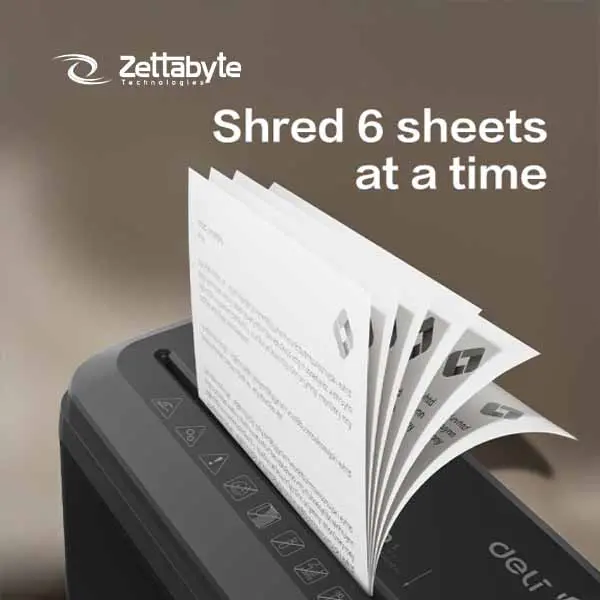 Deli ET016 6 Sheets A4 Capacity Efficient Paper Shredder