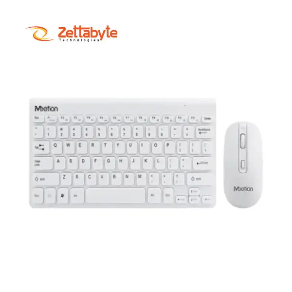 Meetion MINI4000 Ergonomic Wireless white Keyboard And Mouse Combo