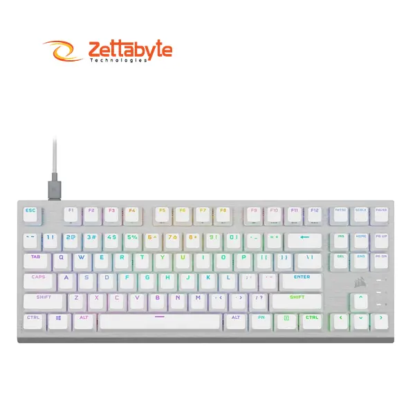 Corsair K60 PRO TKL RGB OPX Switch White Wired Gaming Keyboard