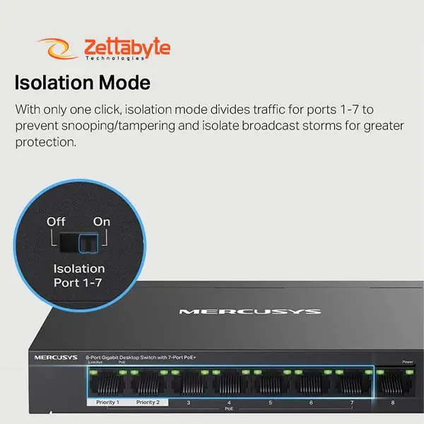 Mercusys MS108GP 8 Port Gigabit Powerful Network Switch