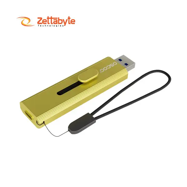 Oscoo T10 512GB USB 3.2 Gen 1 Type-A & Type-C OTG Gold Portable External SSD