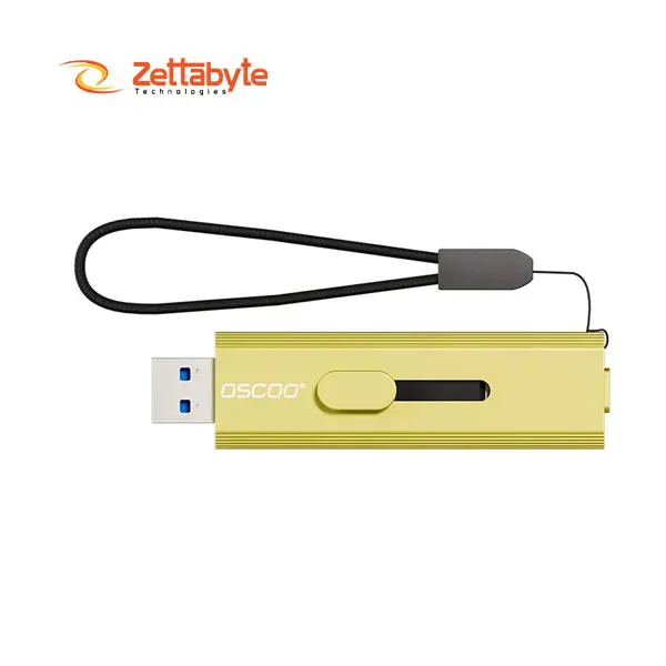 Oscoo T10 512GB USB 3.2 Gen 1 Type-A & Type-C OTG Gold Portable External SSD